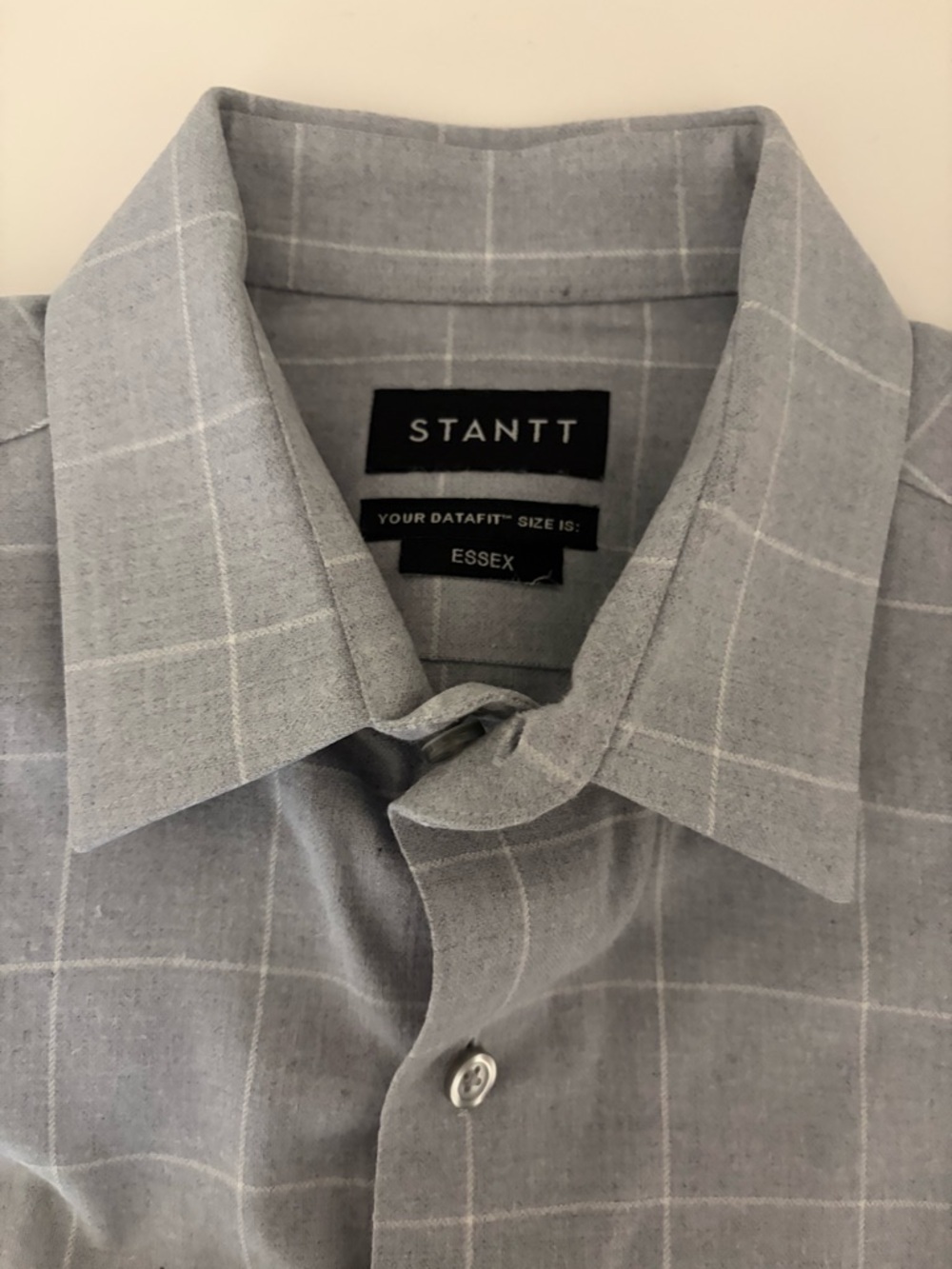 Stantt “Essex” size Men’s Light Gray Windowpane Dress Shirt